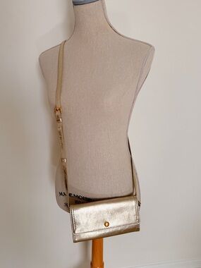 Cole Haan Metallic Gold Crossbody Wallet